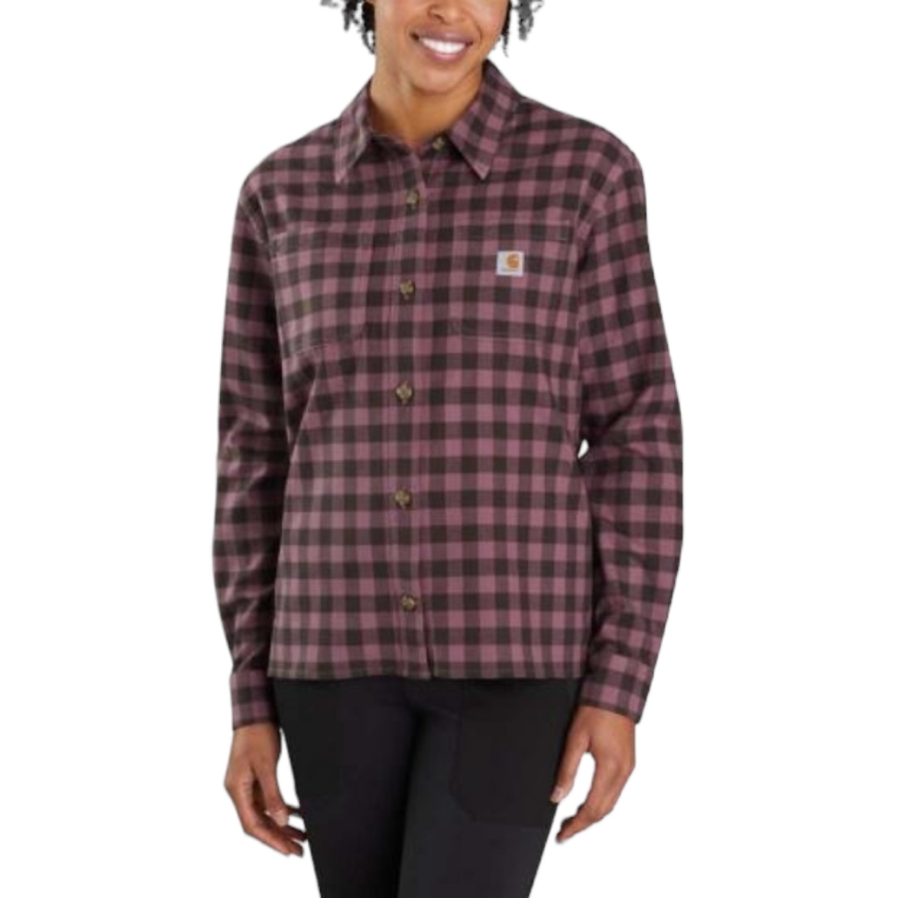 Carhartt Women's Rugged Flex Midweight Flannel Long-Sleeve Plaid Shirt NWT